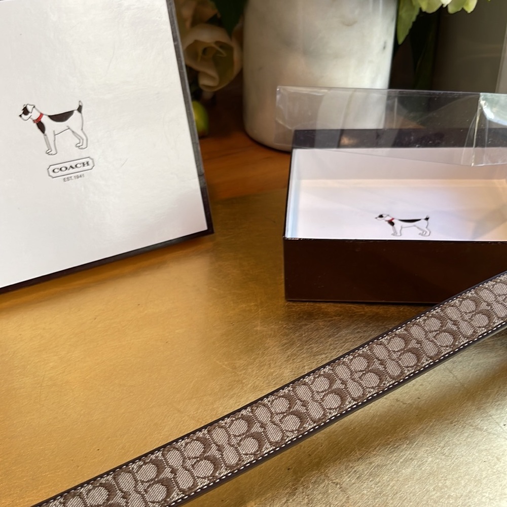 NWT! RARE Coach Brown Mini Sig Monogram Dog Leash - Picture 4 of 12